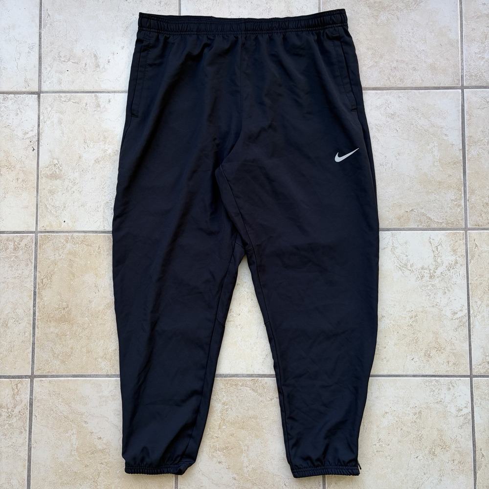 Nike Challenger Pants Mens XL Black Dri FIT Woven Running Ankle Zip Stretch - Picture 2 of 11